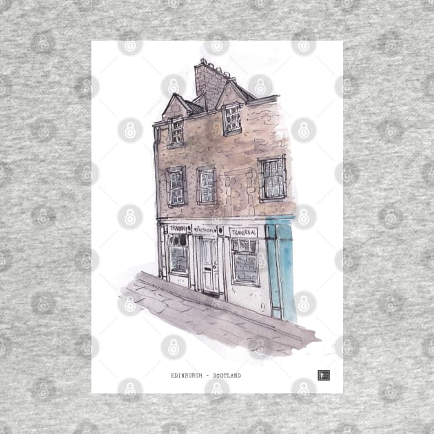 Edinburgh Building Scotland Watercolor Illustration by Wall-Art-Sketch